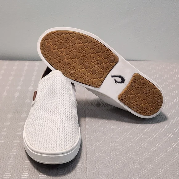 OLUKAI Pehuea Women's Size 9/EU 39 White Mesh Slip-On Drop Heel Comfort Shoes - Picture 9 of 12